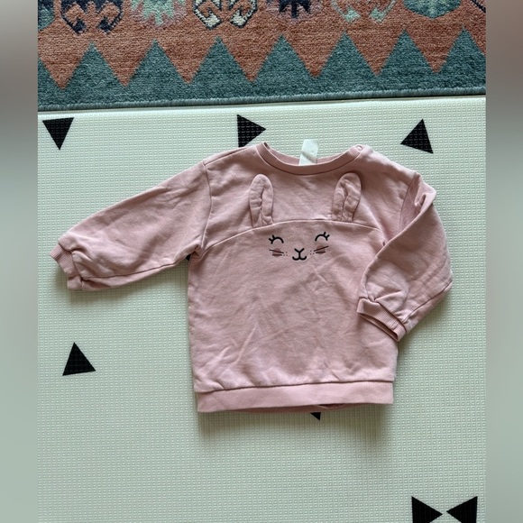 H&M|Baby girl light Pink Bunny crewneck Sweatshirt,size 18 months•••super soft - Picture 1 of 4